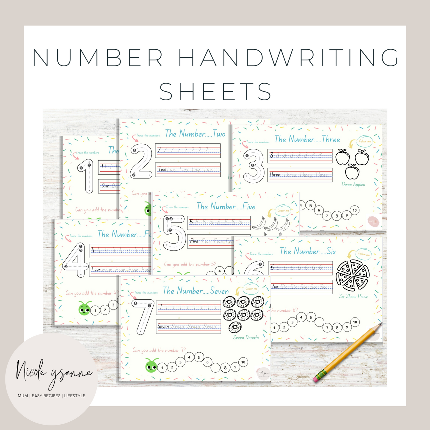 Number Handwriting Learning Sheets