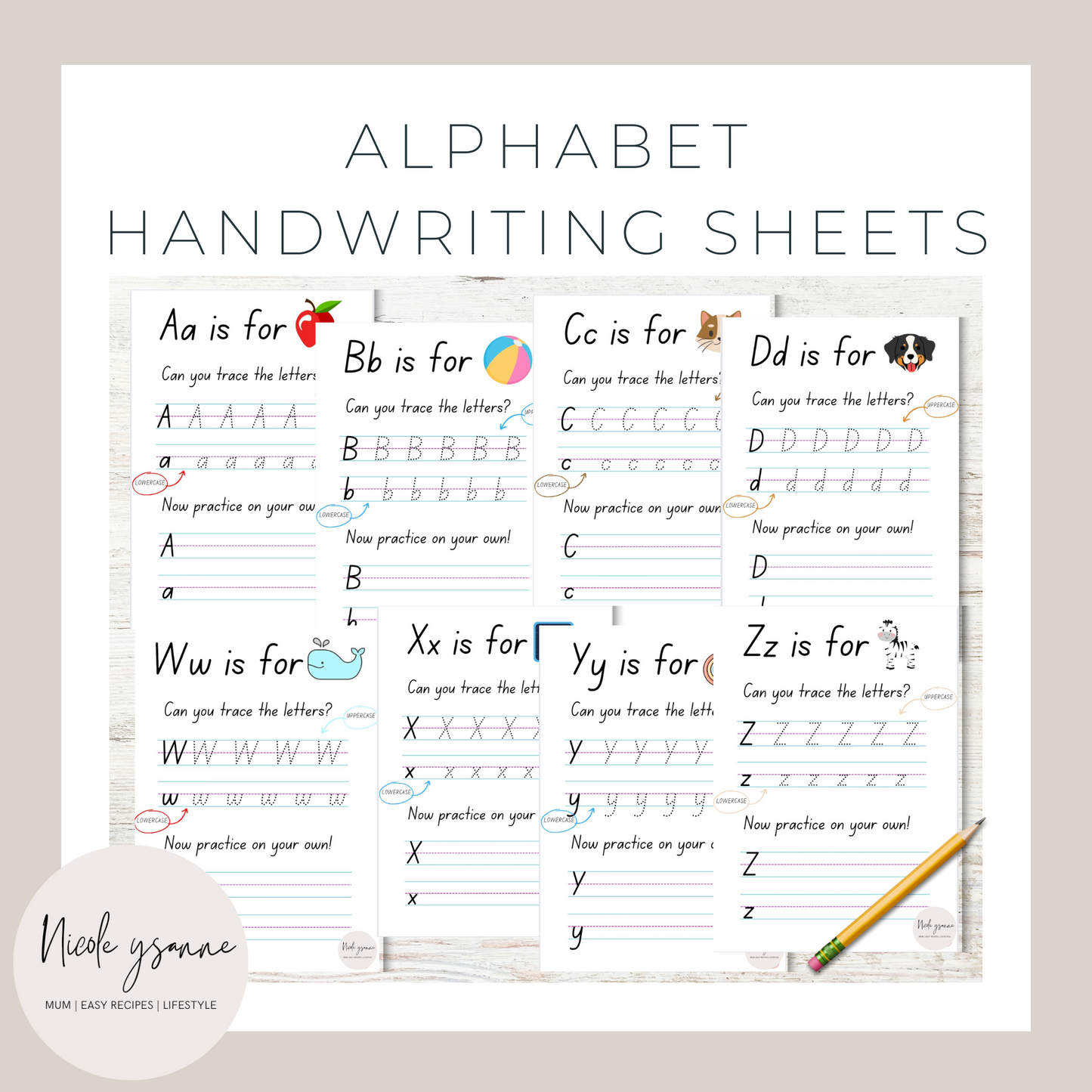 Alphabet Handwriting Sheets