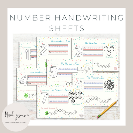Number Handwriting Learning Sheets