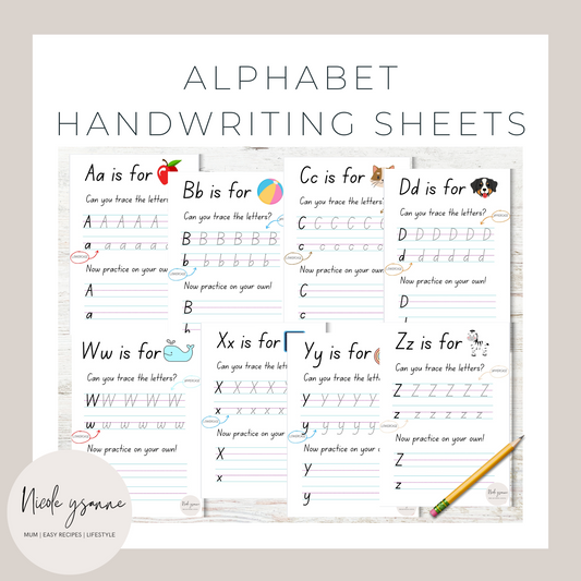 Alphabet Handwriting Sheets