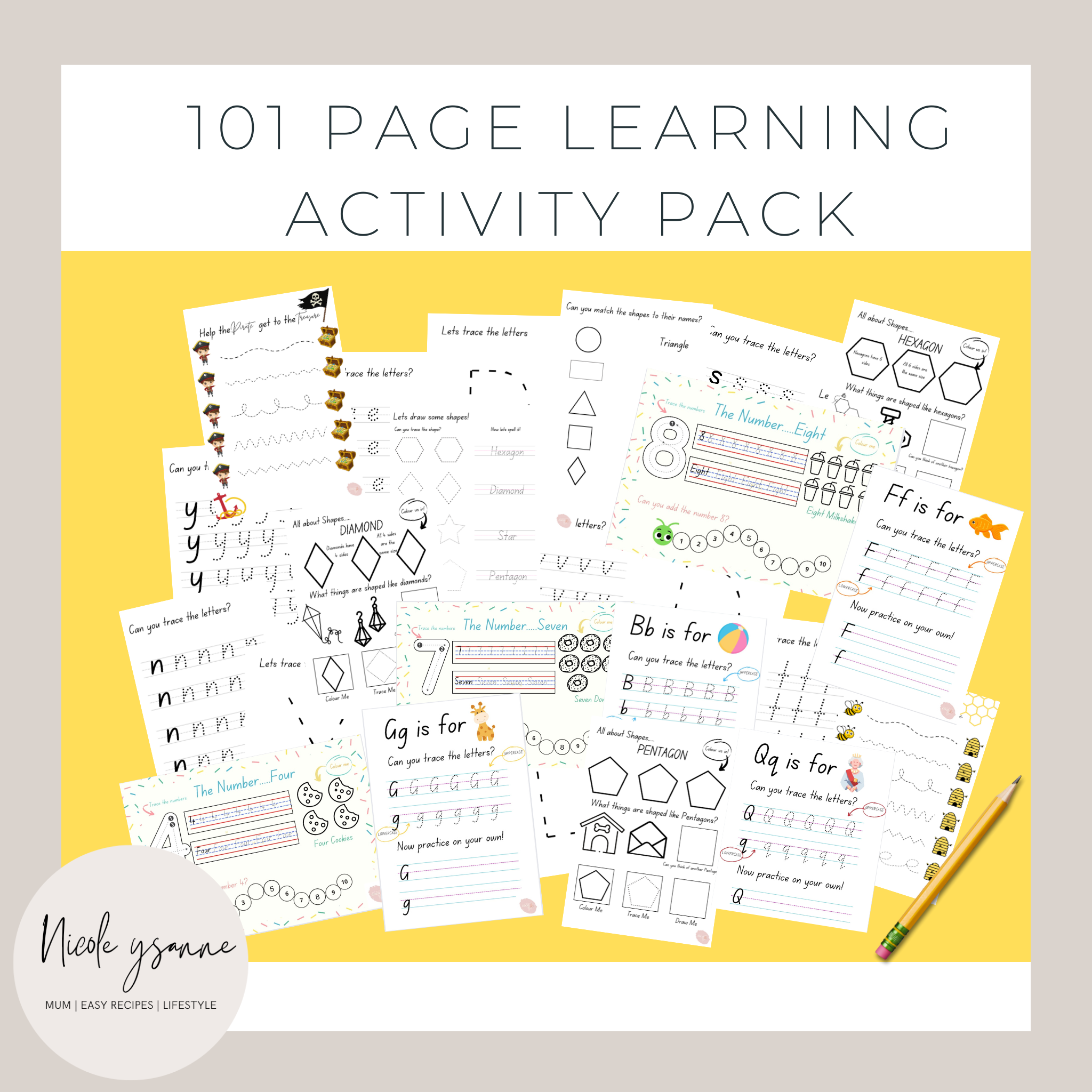 Kids Learning Activity Pack โ Nicole ysanne